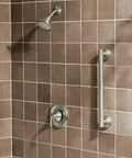 12 Inch Stainless Steel Bathroom Grab Bar With Brushed Nickel Finish, ADA Compliant Safety Bar, Non Slip Grip Pad Installed in Shower