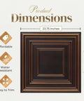 PVC Ceiling Tile 2x2 Lay In Or Glue Up Covers 40 Sq Ft Antique Copper 10 Piece With Dope Tin Look No Metal Echo Easy Install