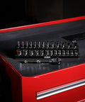 1/4-Inch Drive Metric Socket Set With 90-Tooth Ratchet And Magnetic Organizer, 28-Piece Deep And Shallow Sockets From 4mm To 14mm on toolbox