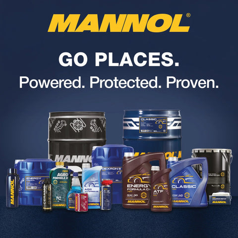 Mannol high-temp RTV gasket maker and other automotive products display