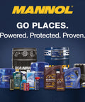Various Mannol automotive fluids including All In One ATF Transmission Fluid For Automatic Transmissions Power Steering Torque Converters And Hydraulic Drives Dexron III, II E, Ford Mercon Compatible Keeps Your Ride Shifting Smooth In High Mileage Cars Reduces Slipping And Rough Shifts 1 Liter