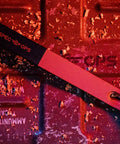 15 Inch Flat Pry Bar Crowbar With Curved Rocker Head And Teardrop Nail Puller, High Carbon Steel, laying on a rugged surface