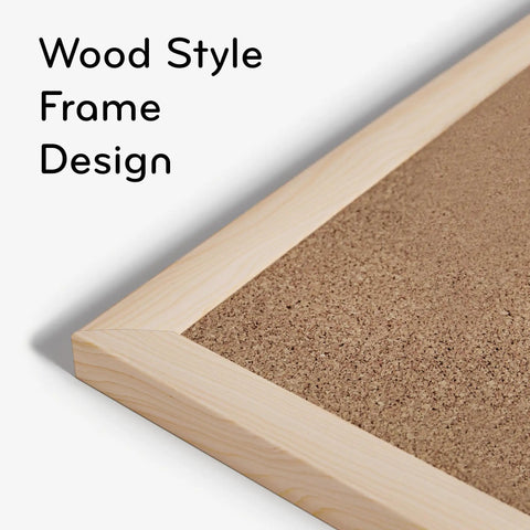 Cork Bulletin Board 18 By 24 Inches With Light Birch Wood Frame For Office Or Classroom Wall, corner and wood texture focus.