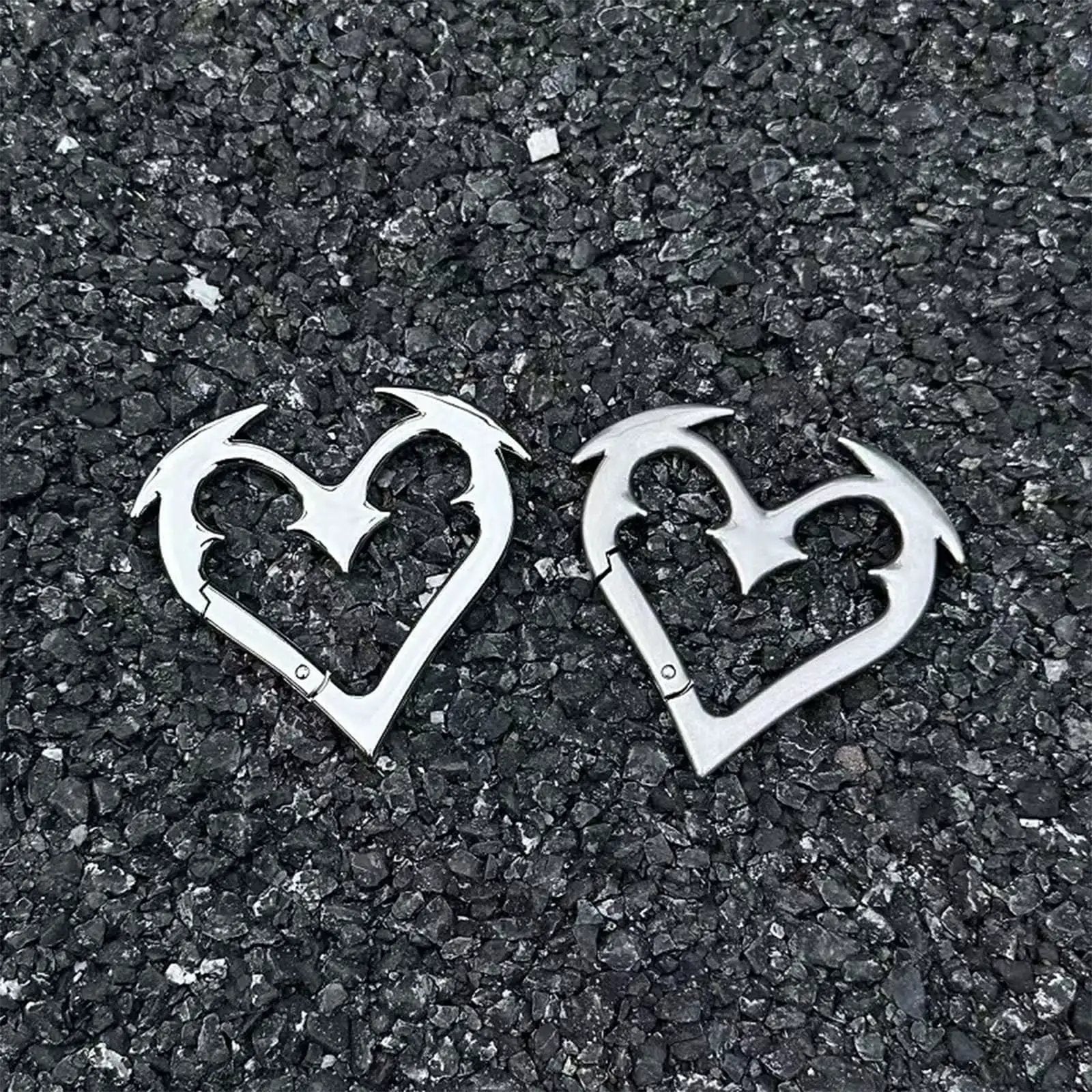 希少 VIVAYOU リアルレザー ハート金具 クロップドジャケット Y2K Y2K Heart Carabiner Keychain For Keys & Bags ✓
