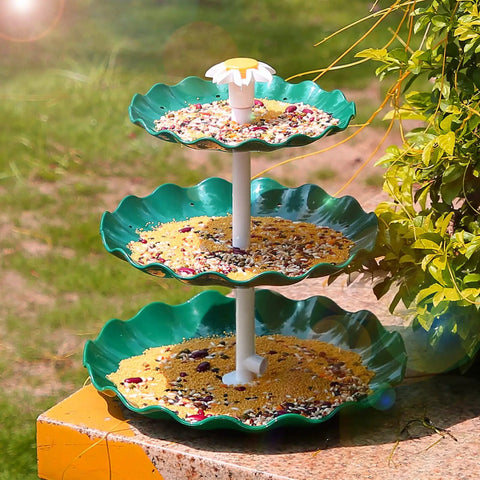 Solar Powered 3.5W Fountain Pump With 3 Tier Bird Bath DIY Water Feature For Garden Fish Tank And Outdoor Bird Feeder Detachable Design Easy To Install And Clean.