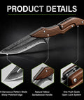 VG10 Damascus Steel Folding Knife With Multi Layer Damascus Blade Workhorse Everyday Carry EDC Pocket Tool For Daily Cutting Smooth V Ground Edge Safe And User Friendly Household Utility, sandalwood handle