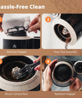 Legit Precision Coffee Grinder with Built in Dosing Scale and Conical Burr System Delivers Straight Up Accurate Results across Eight Grind Steps Perfect for Espresso Pour Over French Press Cold Brew, Matte Black steps for hassle-free cleaning