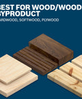 Assorted wood pieces including hardwood, softwood, and plywood, highlighting material compatibility of Deluxe Beefed Up Pro Grade Router Edge Guide With Dust Extraction Hood And Vacuum Hose Adapter For Precise Edge Forming Circle Guide Up To 32 Inches Compatible With Most Routers Easy Adjustable Guide System And Quick Attachments.