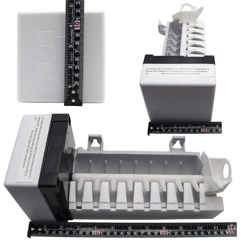 Refrigerator Ice Maker Assembly Replacement No Bail Arm Model Specific Fit for W10190965 and W10190966 Not Universal 115V shown