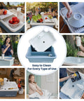 Real Deal Portable Sink With Genuine Running Water For Camping Van Life Outdoor Vendor Booths And Home Remodels Zero Hassle Setup Instant Sink Action Smooth On The Fly Hygiene Station with fresh produce and easy cleaning setup.