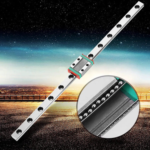Super Durable Miniature Linear Rail Guide Equipped With A Slick Bearing Steel Slide Carriage For Ultra Snappy Motion On 3D Printers And Tight Tolerance Maker Projects