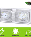 RV Ceiling Double Dome LED Light Fixture With On Off Switch For Car RV Trailer Camper Boat 12V, natural white 4000-4500K