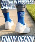 Light Blue And Navy Med School Graduation Crew Socks For Future Docs And Nurses Great White Coat Ceremony Gift Milestone Socks