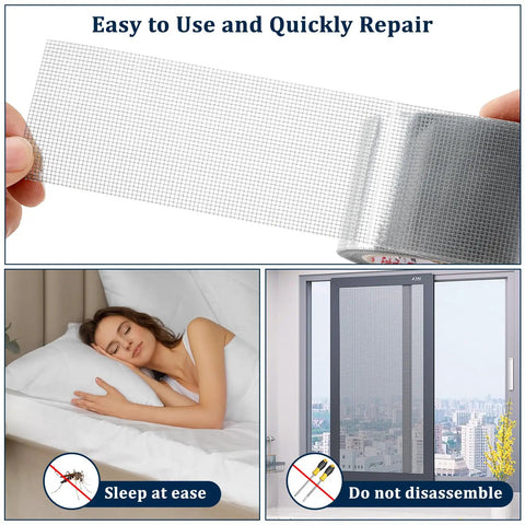 Heavy Duty Grey Window Screen Repair Tape 2 Inch By 30 Foot With Strong Adhesive Fiberglass Mesh Patch For Tears In Windows And Doors
