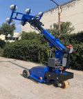Heavy Duty Electric Glass Vacuum Lifter With Wireless Remote And Suction Cup Hoist For Pro Installers That Pulls Serious Weight and Moves Glass Panels Like A Badass Machine, blue mobile hoist with suction cups.