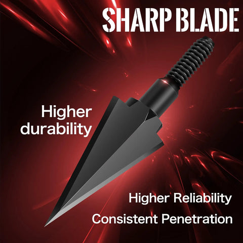 100 Grain Steel Broadheads For Compound Recurve Bow And Crossbow Built Tough With Durable Screw In Leaf Tip Arrows