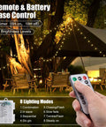 Remote control for Battery Operated Globe Fairy String Lights With Remote, 21Ft Long, 60 Warm White LEDs, outdoor setup