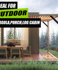 Outdoor cabin with Beefy 45 Degree Heavy Duty Connector Brace Kit For Wood Beams Inside Mount Corner Bracket Set