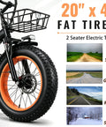 Adult Folding Electric Tricycle With Passenger Seat And Wide Tires 350W Motor 750W Peak Up To 20 MPH 25 To 30 Mile Range 48V 15Ah Aluminum Frame 7 Speed Three Wheel E Trike For All Day City Cruising 20x4 fat tire