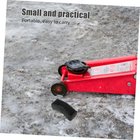 2 Pack Rubber Jack Pad Set For Car Jacks And Jack Stands Pro Grade Heavy Duty Lifting Blocks on icy ground with red jack