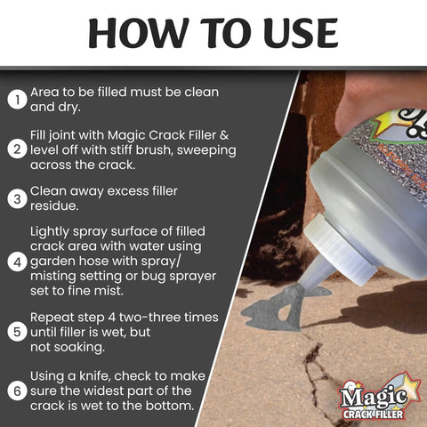 How to use Built Like A Tank Asphalt Crack Sealer And Driveway Repair Fill In Jet Black 2.5 Pound Dry Granular Pack steps demonstrated.