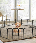 Heavy Duty Dog Playpen 32 Inch Indoor Outdoor With 16 Panels, Portable Metal Exercise Pen With Door, Foldable Puppy Fence
