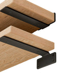 Hidden Black Metal L Shelf Brackets Set 10 Inch Thick One Fifth Inch For Wood Shelves Six Pack With 160 Lbs Load Capacity And Precise 90