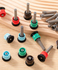 Heavy Duty Replacement Sprinkler Heads 60 Pack features assorted colored heads with adjustable nozzles for lawn irrigation.