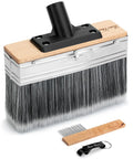 Deck Stain Brush 7.5 Inch Wood Stain Applicator With Premium Synthetic Bristles and cleaning comb displayed