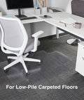 Clear Office Chair Mat With Lip For Carpeted Floors 48 By 36 Inches Extended Under Desk Coverage installed in office