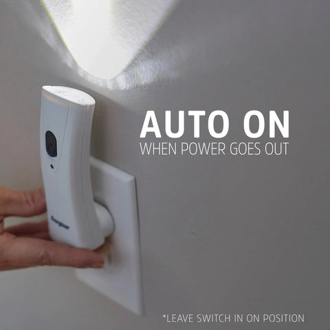 Plugging Six Pack Auto On Rechargeable LED Flashlights for Power Outages into wall outlet for emergency lighting