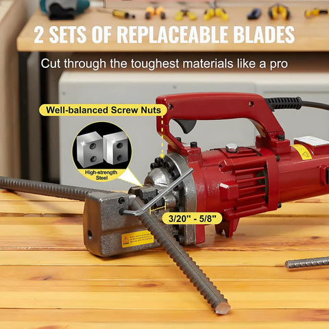 Heavy Duty Electric Hydraulic Rebar Cutter 1250W 110V Sparks Free Fast Cut In About Three Seconds cutting steel rebar