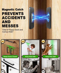 10 Pack Ultra Thin Magnetic Door Catches For Cabinets And Drawers, Black Stainless Look, keeps doors closed, kid and pet safety