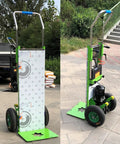 Heavy Duty Electric Stair Climbing Hand Truck Folding Sack Cart With Removable Battery For Moving Furniture Heavy Loads Up To 400kg, showing adjustable handle and large wheels.