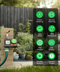 Programmable Sprinkler Timer For Garden Hose With Rain Delay And Manual On Off attached to 3/4-inch hose