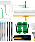 Spiked Roller Self Leveling Kit For Epoxy And Concrete Projects With Splash Guard Spike Shoes Paint Roller Trowel Scraper Leveling Rake.