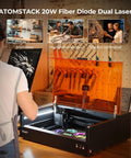 Beast Dual Laser Engraver With 20W Power And One Point Two Watt 1064 Beam Fast 600mm Per Second Engraving 19 By 12 Inch Work Area Laser Cutter For Wood Metal And Acrylic in a studio setting