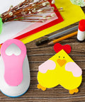 16 Piece Craft Hole Punch Set With 6 Shapes And 2 Inch Punches, Includes 10 Sheets Cardstock, ideal for kids crafts