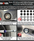 BMW Compatible 21 Piece Wheel Lock Nut Key Kit All In One Socket Tool Set usage instructions and torque limit reminder.