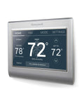 WiFi Color Thermostat With 7 Day Programmable Schedule Touch Screen And Energy Star Certification Alexa Ready Gray Finish display