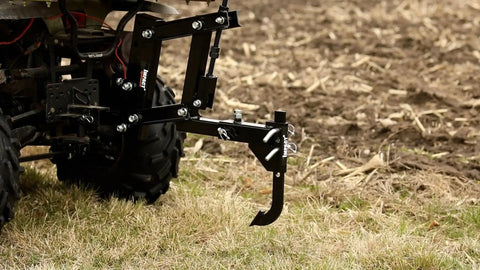 Middle Buster Furrower Attachment For Subsoil Work From Impact Implements on tractor, prepares soil, steel construction