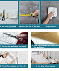 Instructions for installing 40 Pack White 3D Wall Panels Peel And Stick Self Adhesive Waterproof Brick Foam Sheets For Interior Walls.