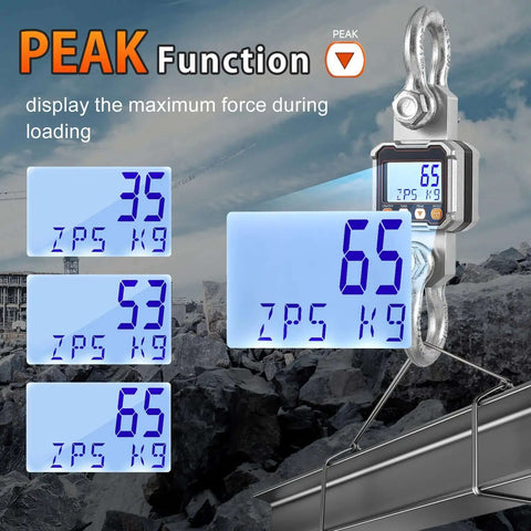 Heavy Duty Digital Crane Scale 22,000 Lb Hanging Scale With Peak Hold Function And Kg And Lb Unit Switching Industrial Grade Weight Measurement Tool For Construction Warehousing And Shipping