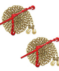 Heavy Duty Chain And Binder Kit For Trucks And Flatbeds With 20 Ft Grade 70 Chains And Load Binders, Two Sets Included