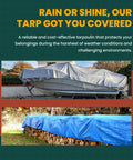 Blue Waterproof Tarp Cover 10x10 Heavy Duty Tarpaulin For Canopy Tent Boat RV Pool Cover And Outdoor Gear All Weather Protection With UV Resistant Durable Poly Tarp Built To Last covering boat and wood pile