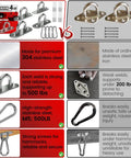 Tough As Nails Heavy Duty 304 Stainless Steel Pad Eye Snap Hooks For Ceiling Mounts M5 Threading 500 Lb Weight Capacity Rust Resistant Hardware 8 Pack For Outdoor Jobs comparison image showing premium vs inferior materials.