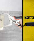 Heavy Duty Locking C-Clamp Set 6, 9, 11 Inch with Swivel Tips being used on wood with storage bag in the background