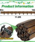 Weather Resistant Pine Garden Edging Border Fence 11.8ft by 8in with thickness measurement
