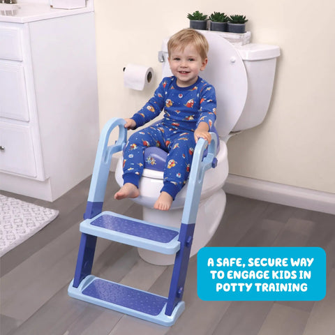 Toddler Potty Chair With Adjustable Height Step Stool Ladder For Confident Bathroom Habits Contoured Seat Non Slip Footrests Quick Collapse Frame No Sweat Cleanup Totally Solid Platform Smooth Toilet Learning Progress
