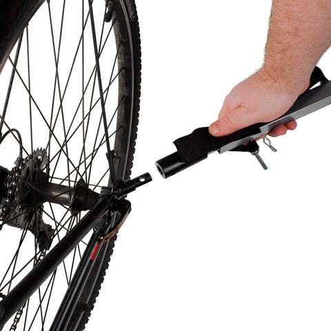 Attaching a steel bicycle trailer tow bar coupler with 45 degree welded hitch arm to a bike for kids, cargo, and pets black for everyday use.